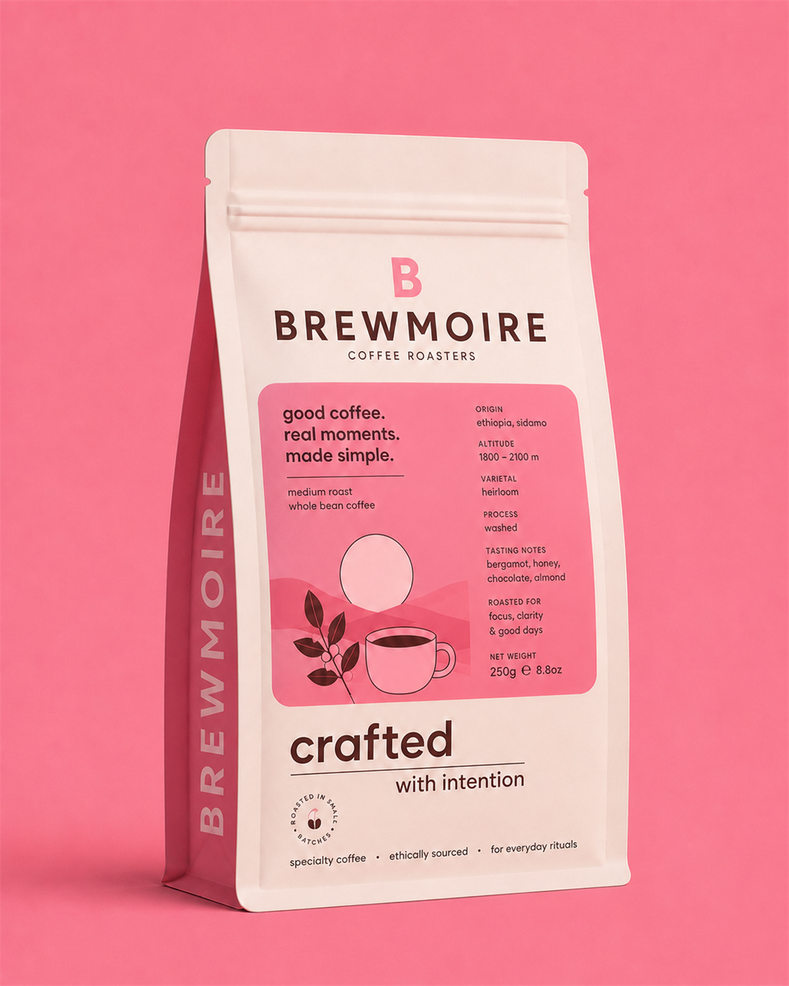 Analog Sunrise coffee bag in a berry colorway