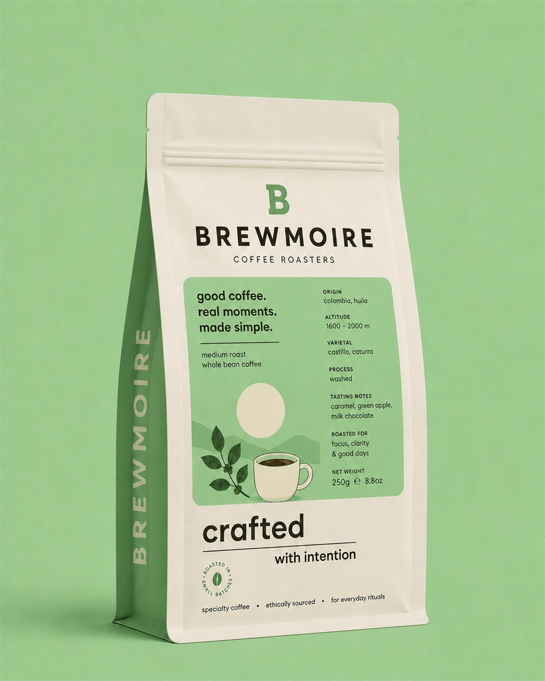 Main Loop coffee bag in a mint colorway